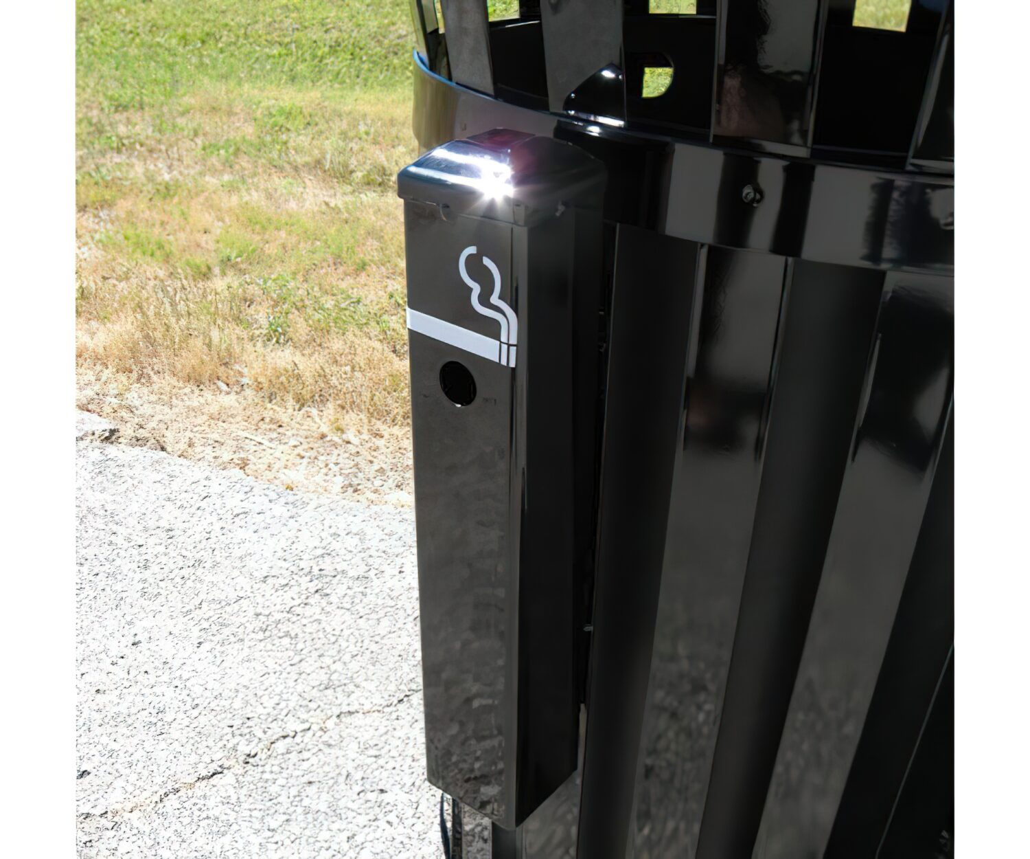 Side Mounted Cigarette Receptacle Park Decor